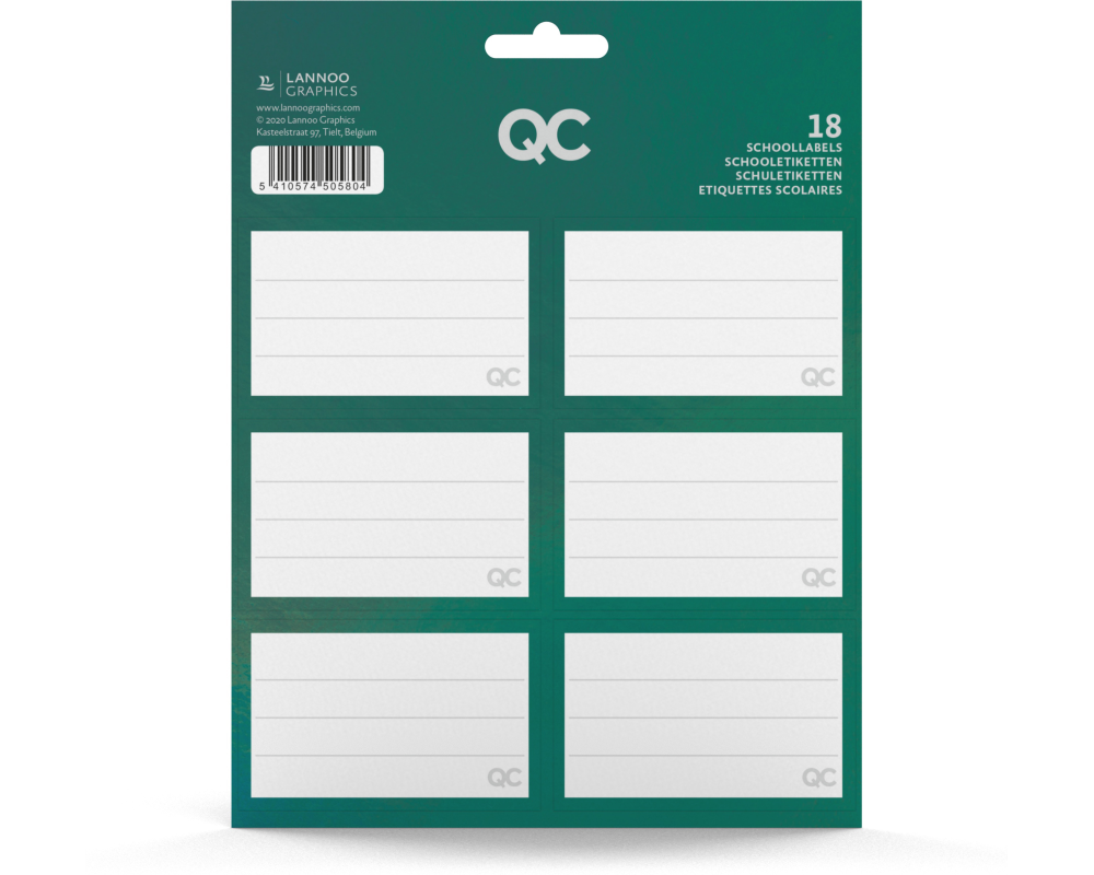 ROOST School Labels 505804 QC SPARKLE forest green