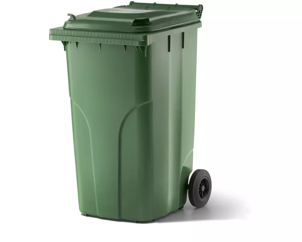 Verwo Kunststoffcontainer mit Deckel 240 l, Grün