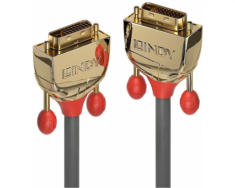 LINDY GOLD Video Cable, Dual Link, DVI-DVI M-M, 0.5m, grey, DVI-D