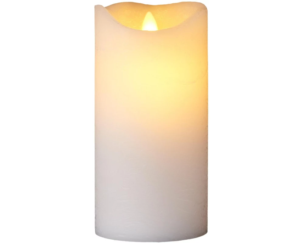 Sirius LED-Kerze Sara, Ø 7.5 x 15 cm, Weiss, Wiederaufladbar