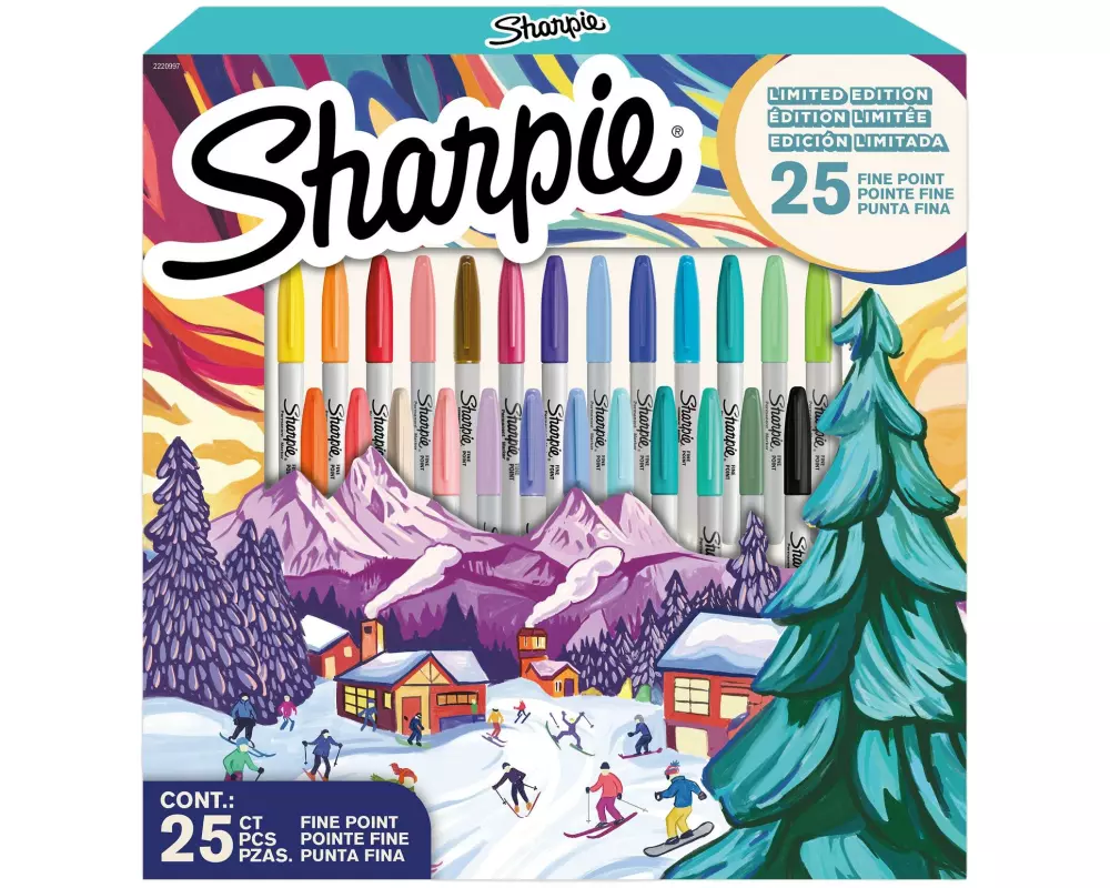 Sharpie Permanentmarker Holiday Pack Fein, Rundspitze, 25er