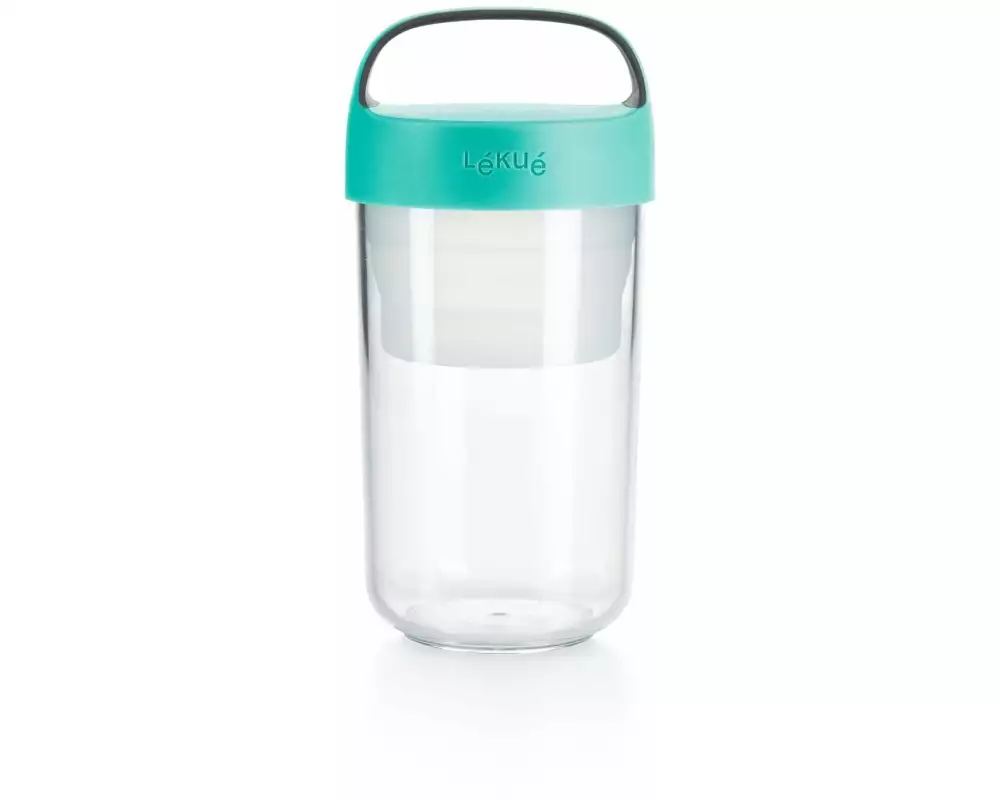 Lékué Smoothiebehälter Glas To Go, 600 ml, Türkis