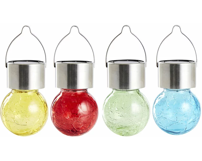 FS-STAR Solar Glaskugellampe farbig Ø 6x9cm