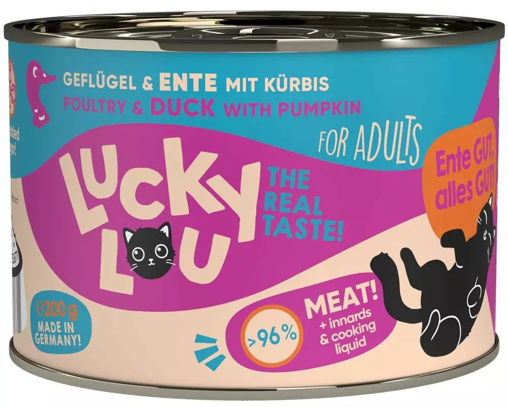 Lucky Lou Nassfutter Lifestage Adult Geflügel & Ente, 200 g