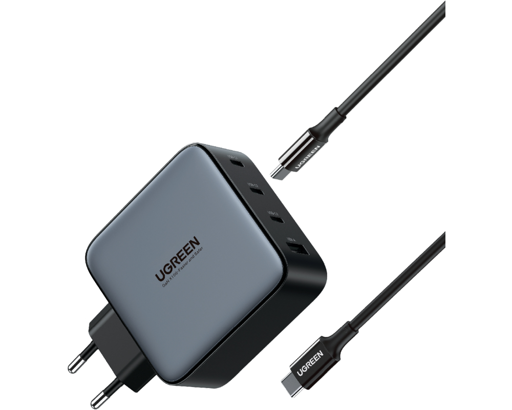 UGREEN USB Charger 100W 4-Port set 90575 PD GaN 3xUSB-C,1xUSB-A&cable