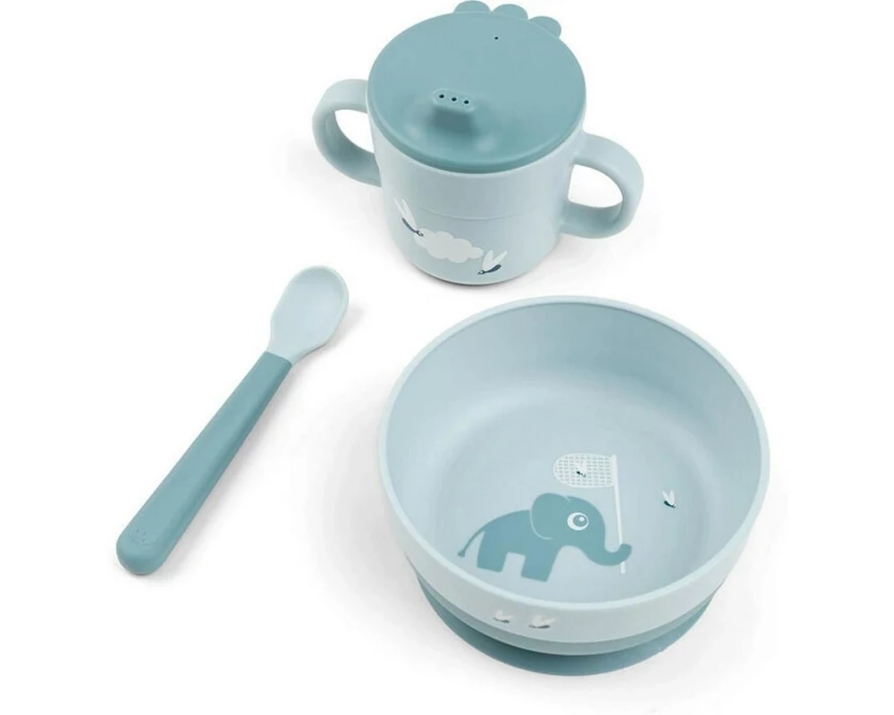 done by deer Kindergeschirrset Foodie first meal Elphee Blau
