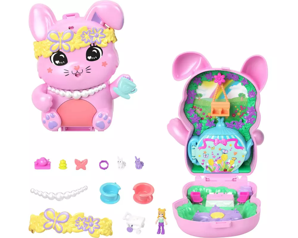 Polly Pocket Spielset Teeparty-Häschen Schatulle