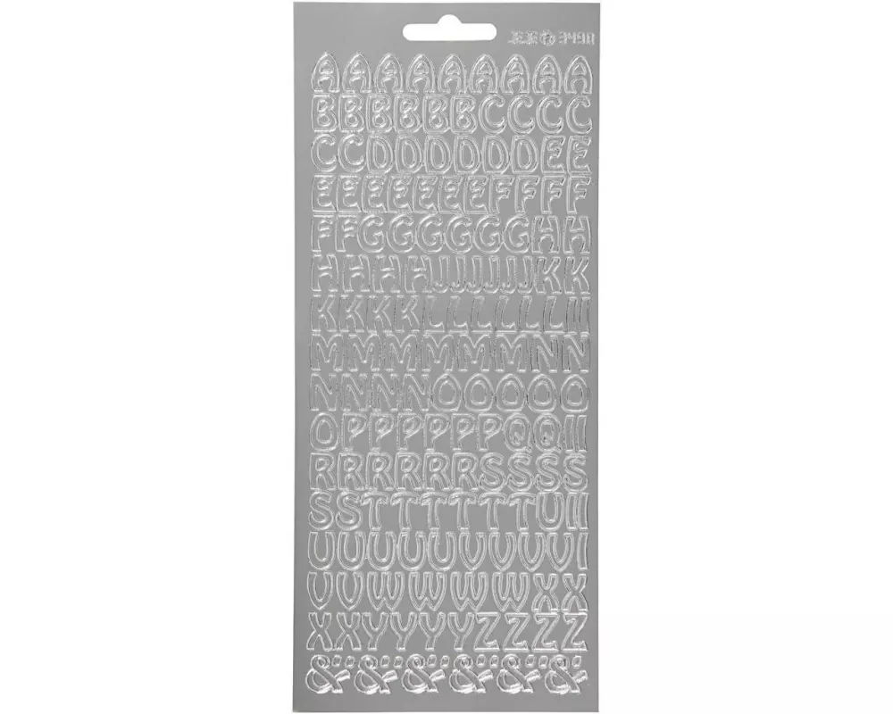 Creativ Company Metallic Sticker 10 cm x 23 cm Buchstaben, Silber, 1 Blatt