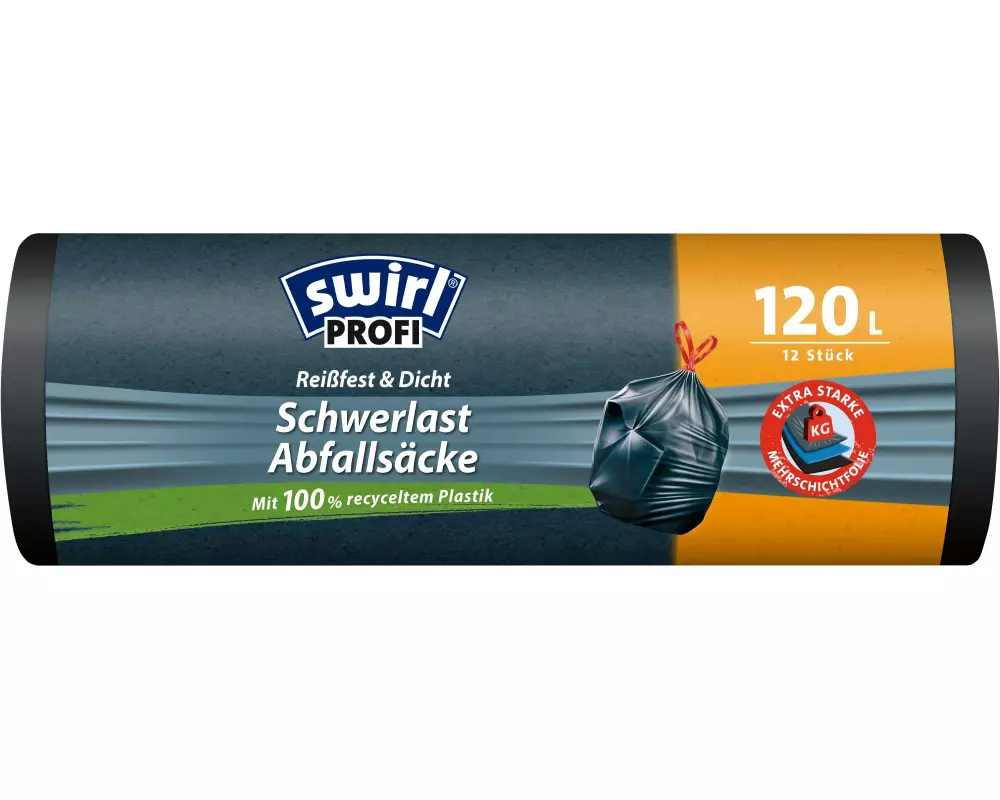 Swirl Müllbeutel Schwerlast-Abfallsäcke 120 Liter 120 l, 12 Stück