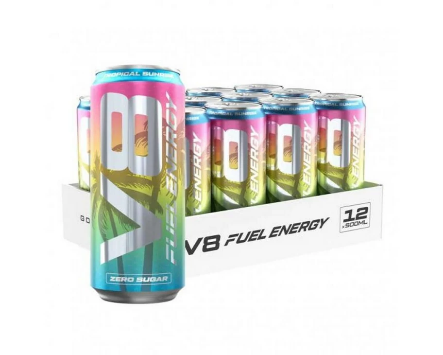 VAST V8 Fuel Energy Tropical Sunrise 500 ml Can 12 Tray, EU