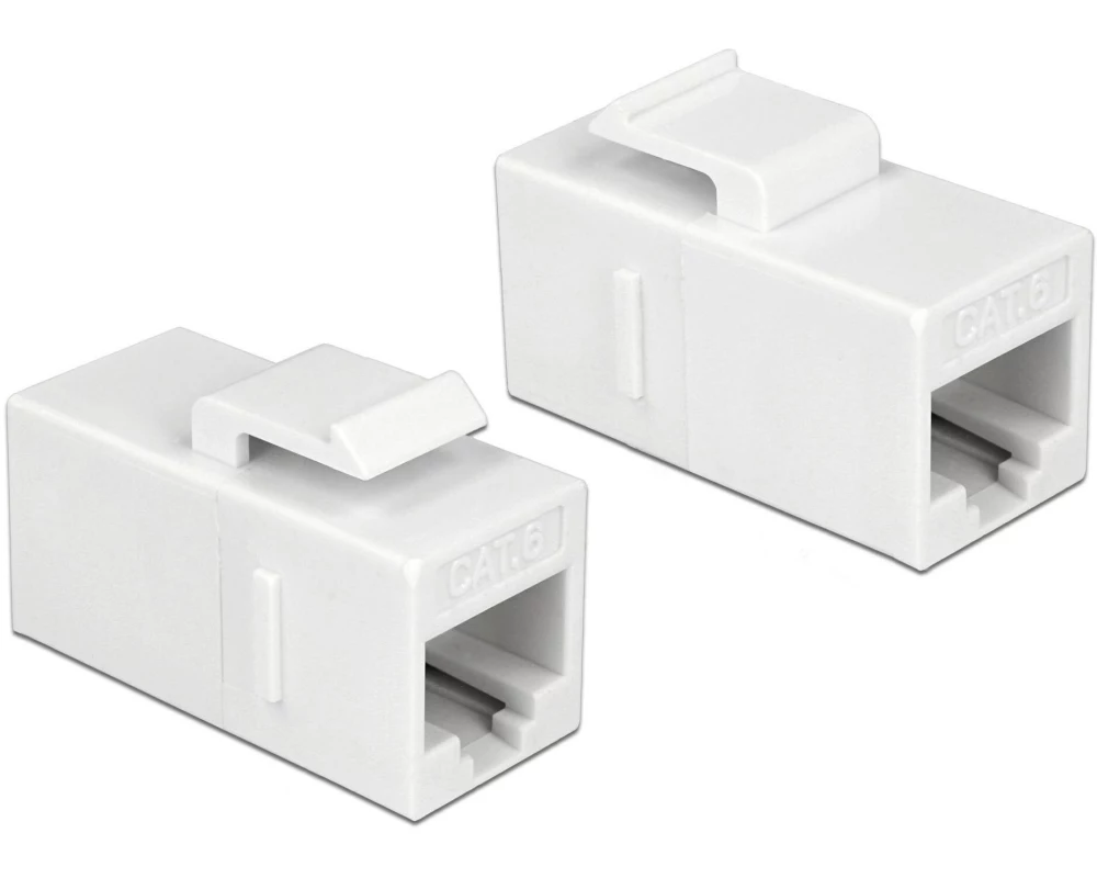 Delock Keystone-Modul RJ-45 - RJ-45, Cat.6, UTP weiss