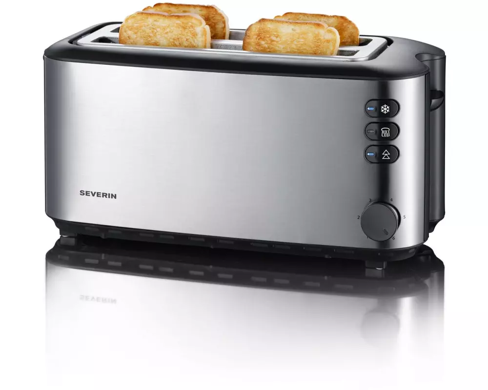 Severin Toaster Automatik-Langschlitz 2509 Schwarz/Silber