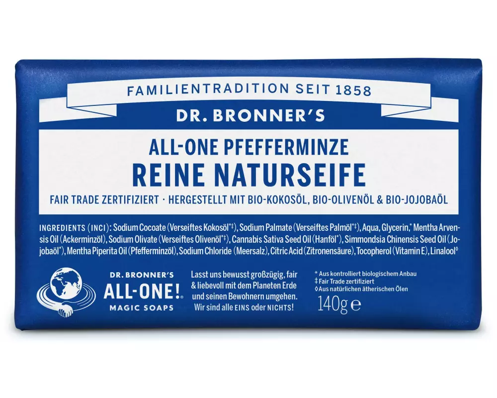 Dr.Bronner's Seife All-One Bar Pfefferminze 140 g