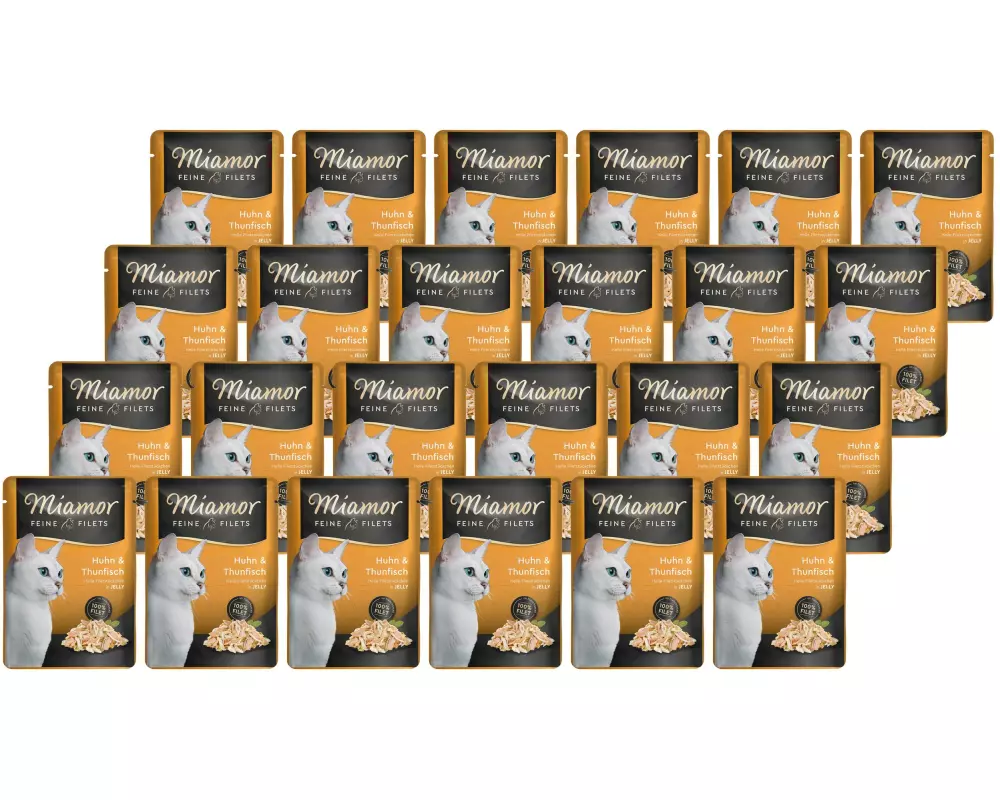 Miamor Nassfutter Feine Filets Thun & Huhn in Gelée, 24 x 100 g