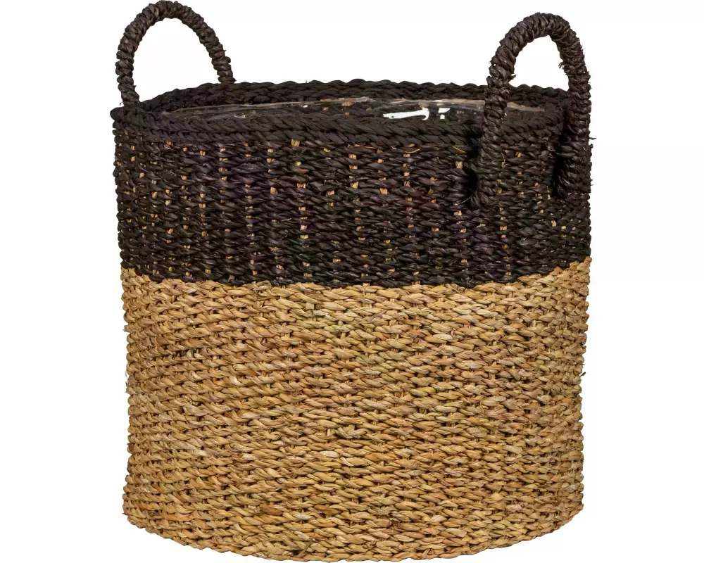 scheurich Pflanzengefäss mit Griffen 35 x 31 cm, Nature/Schwarz