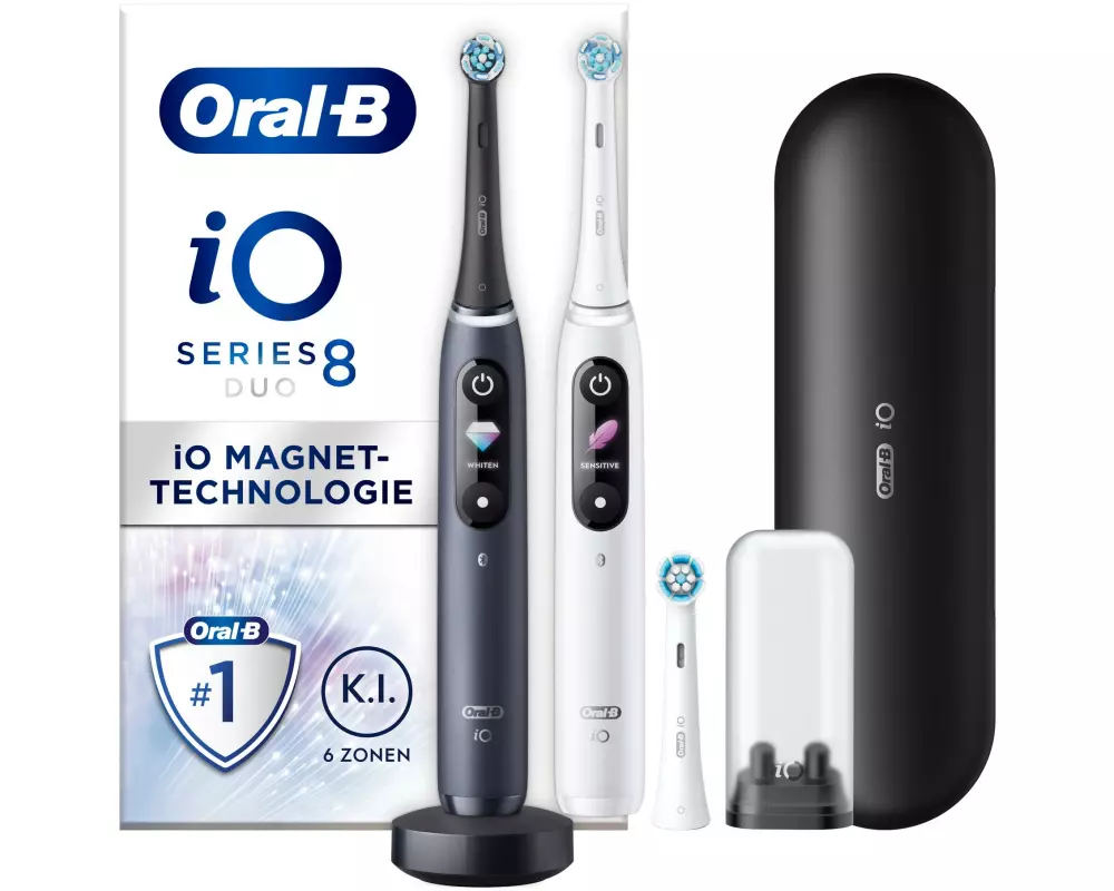 Oral-B Rotationszahnbürste iO Series 8 Duo Schwarz/Weiss