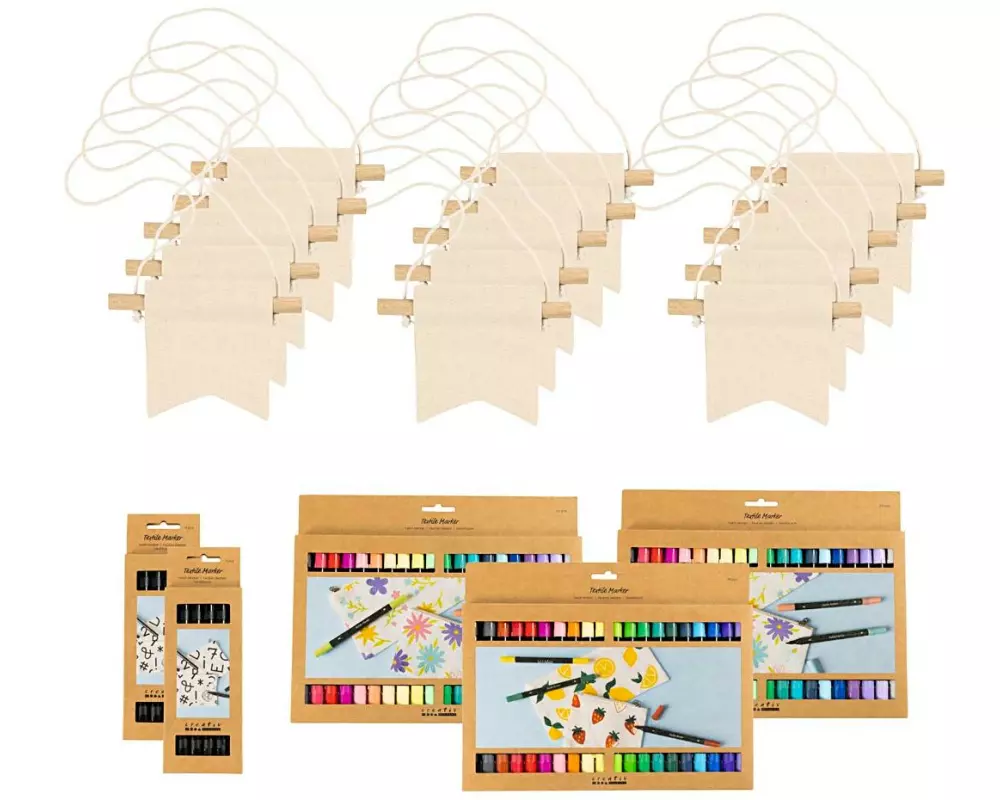 Creativ Company Wimpel Gruppen-Kreativset 10.5 x 12 cm, 60 Stück