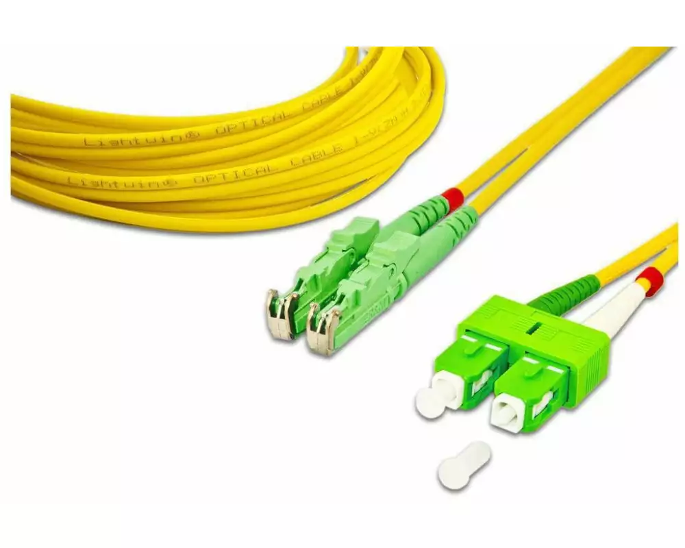 Lightwin LWL-Patchkabel SM E2000/APC – SC/APC, OS2, Duplex, 5 m