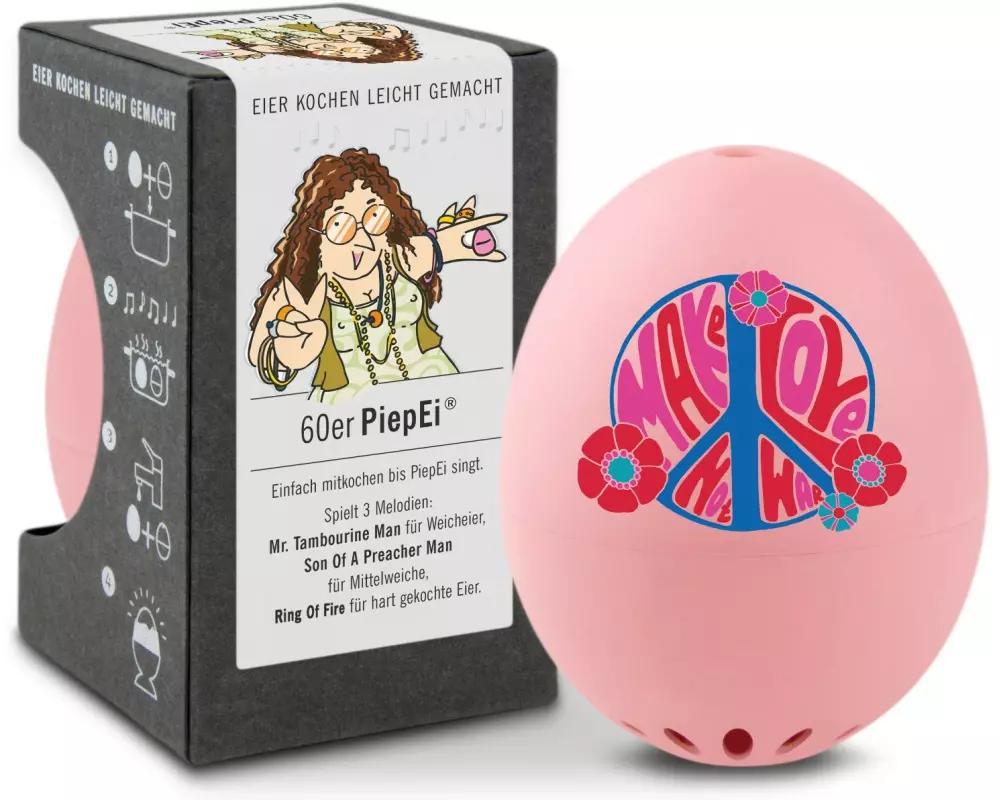 PiepEi Küchentimer Singende Eieruhr 60er, Rosa