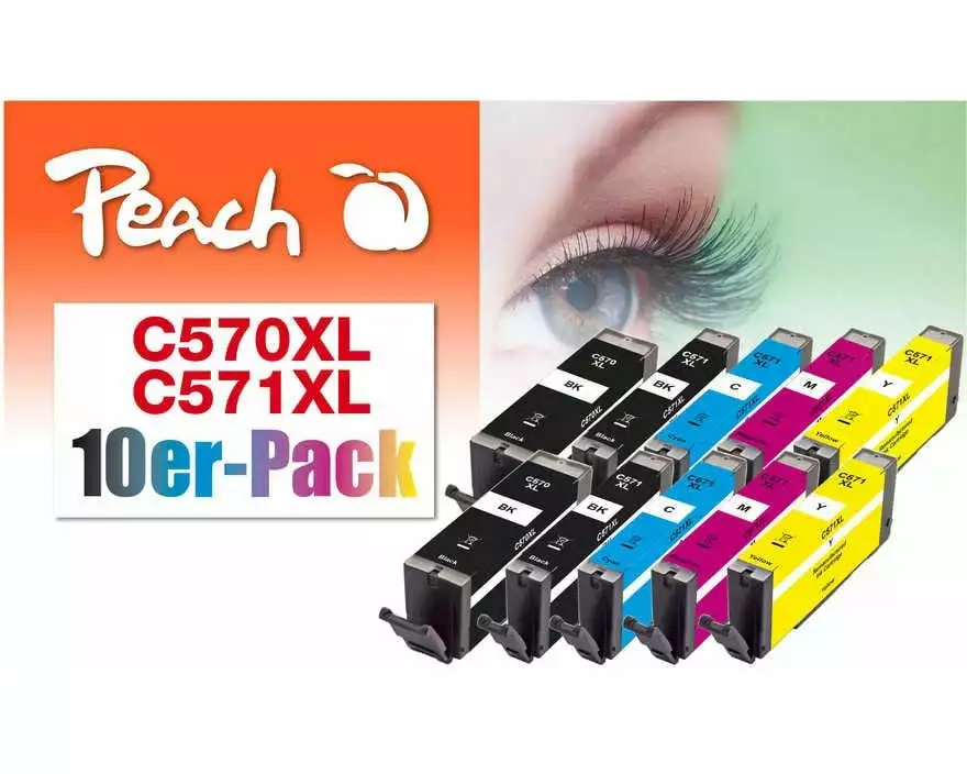 Peach Tintenset Canon PGI-570XL Multi-10-Pack BK/C/M/Y