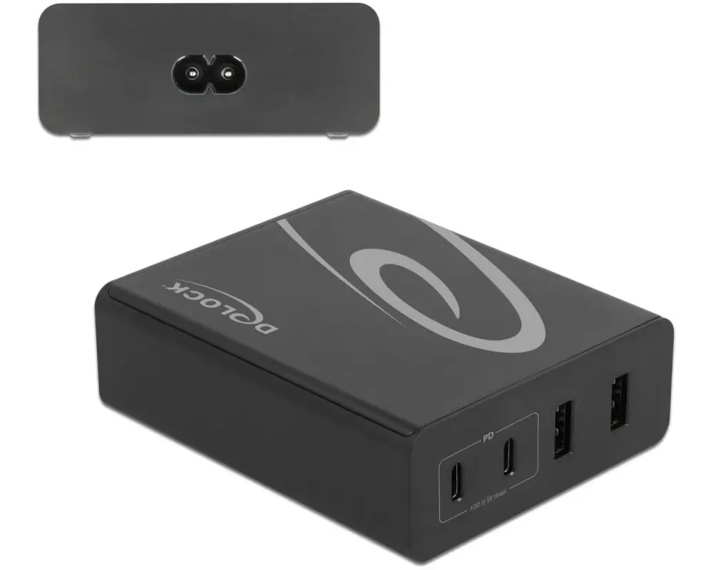 Delock USB-Wandladegerät 4-Port bis zu 112W Typ-A und Typ-C
