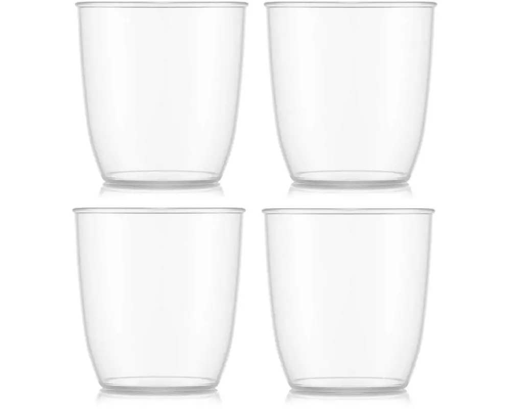 Bodum Outdoor-Becher Kvadrant 350 ml, Transparent, 4 Stück