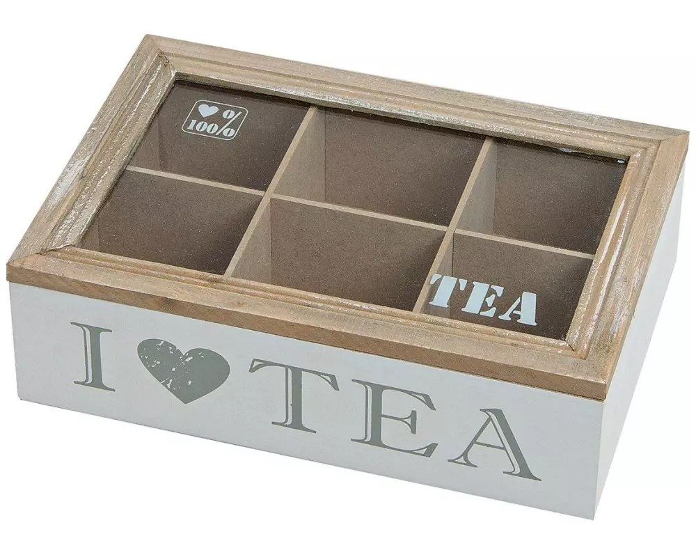 G. Wurm Teebox «I Love Tea» 6 Fächer 23 x 15.5 x 7 cm