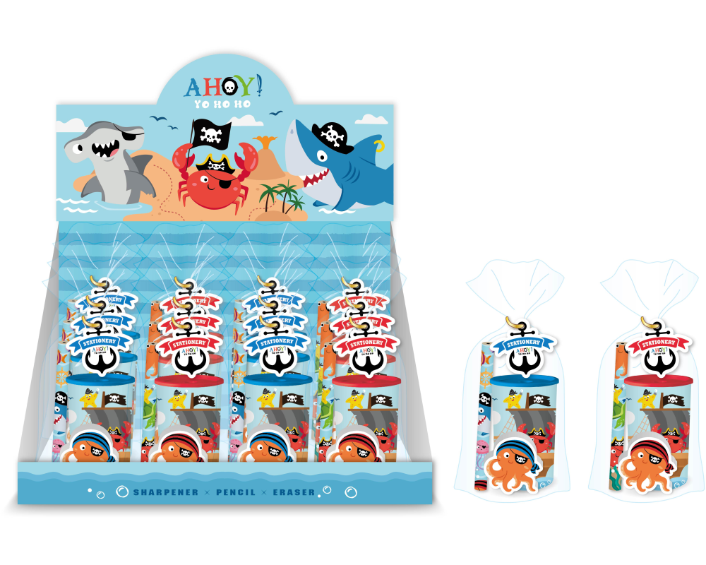 ROOST Schreibset 2 ass. POST-001 Piraten 42x64mm