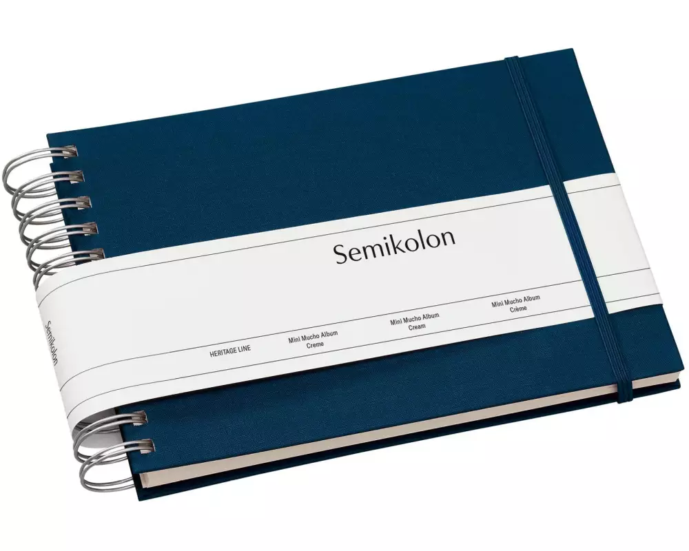 Semikolon Fotoalbum Mini Mucho Marineblau. Cremefarbige Seiten