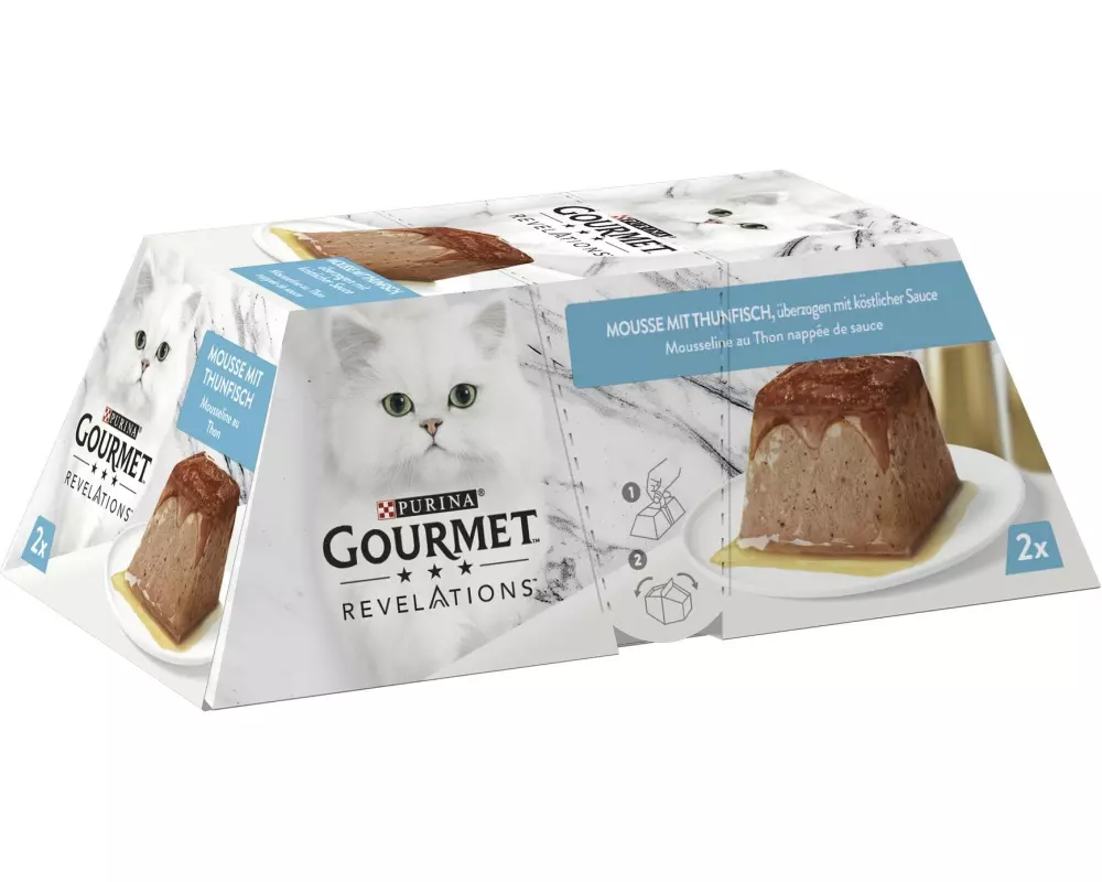 Purina Gourmet Nassfutter Gourmet Revelations Mousse mit Thunfisch, 2 x 57g