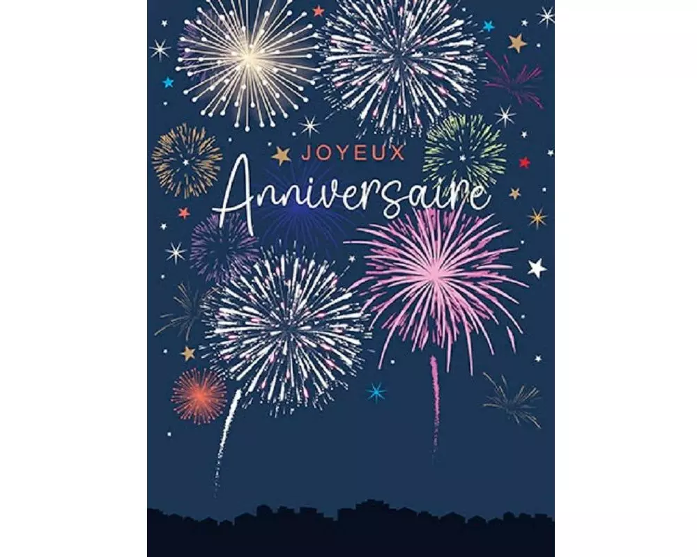 Cart Glückwunschkarte Anniversaire 22 x 31 cm