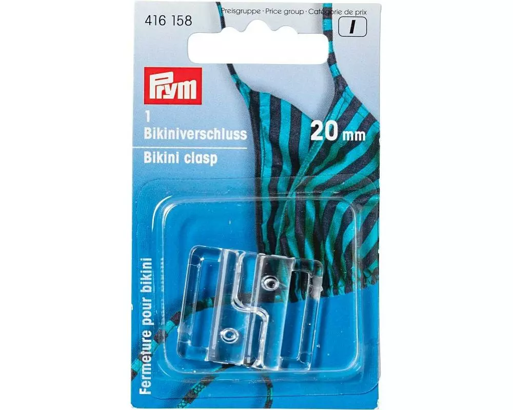 Prym Bikini/Gürtelverschluss Transparent, 20 mm