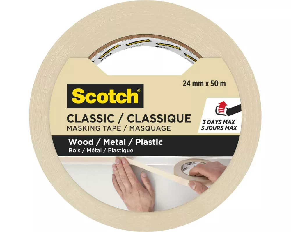 3M Malerabdeckband Scotch Classic 2450 24 mm x 50 m, Beige
