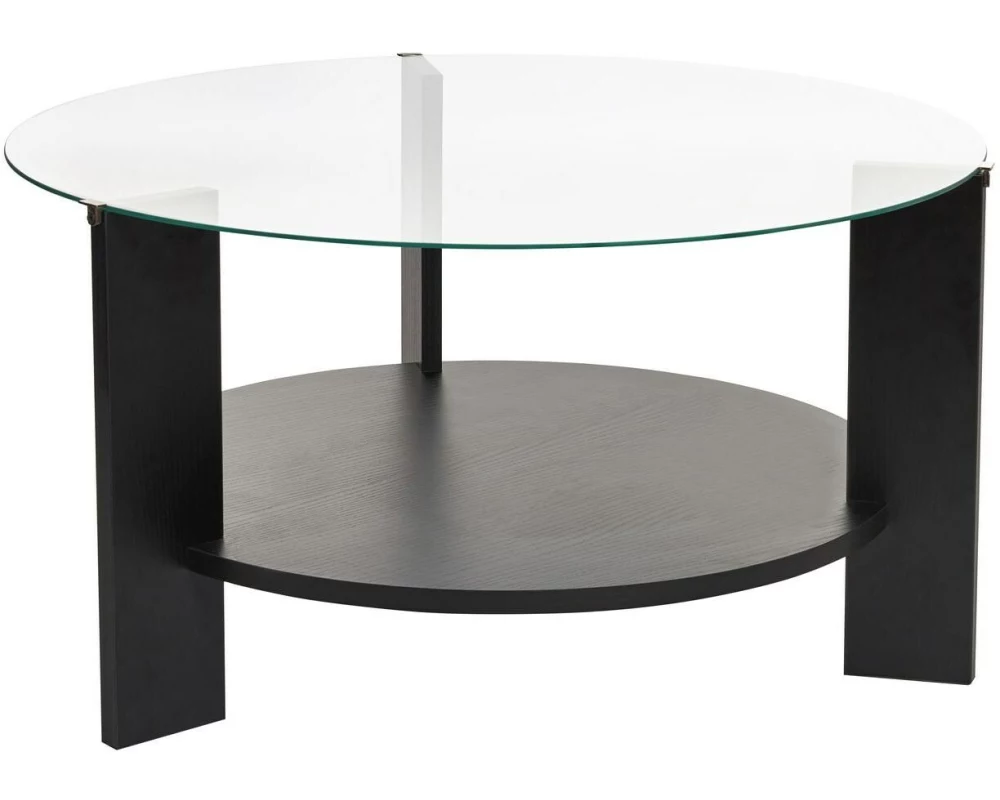 Woody Fashion Couchtisch Clara Wood Black 75 x 40 cm, Schwarz/Transparent