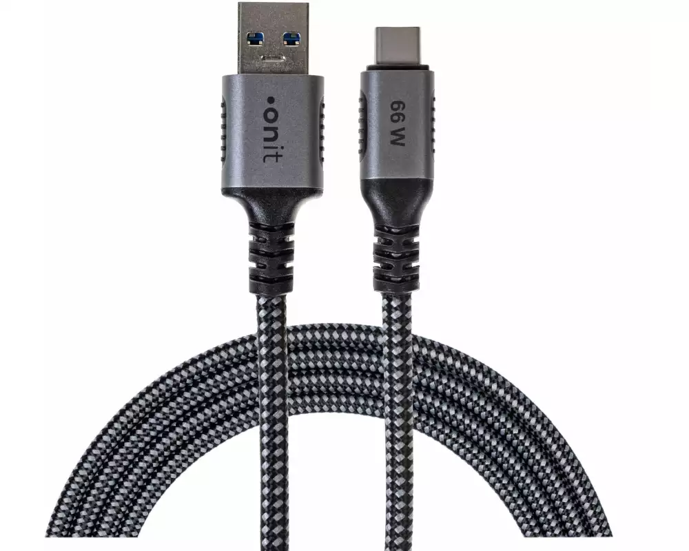 onit USB 3.1-Kabel USB-A - USB-C 0.5 m, Schwarz/Grau