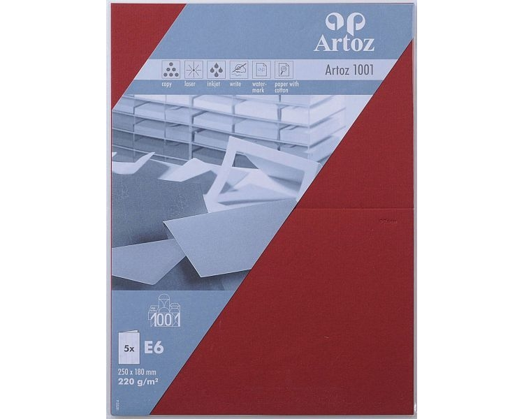 ARTOZ Karten 1001 E6 107372265 220g, weinrot 5 Blatt