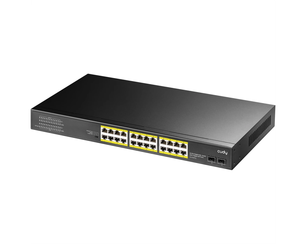 CUDY GS1028PS2 24-Port Gigabit PoE+ Switch 2 SFP Ports 300W