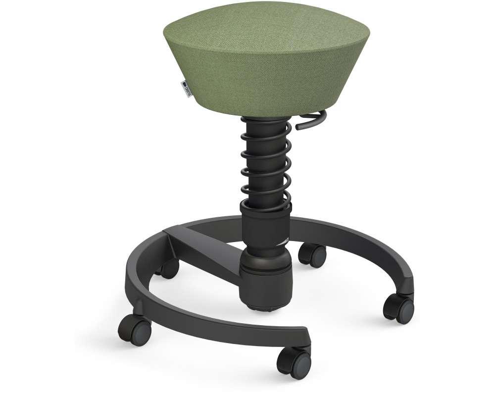 AERIS Sitzhocker Swopper 102HBSTBKBKC schwarz/grün, mit Rollen