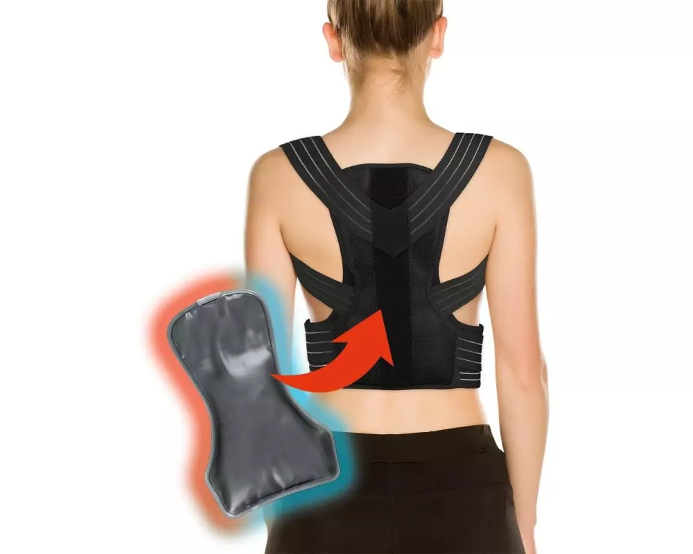 MAXXmee Rückenkorrektor mit Gelpad, 2in1, S/M, schwarz