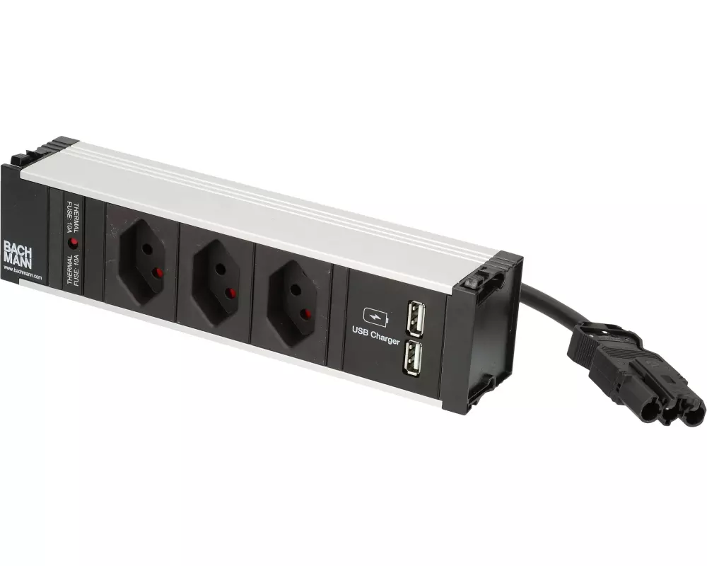 Bachmann Steckdosenleiste CONI, 3x T13, 1x USB kurz