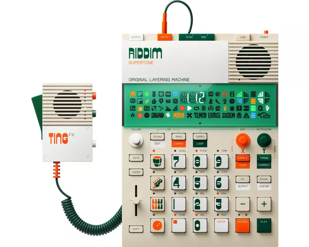 Teenage Engineering Sample-Player EP-40 Riddim Supertone + EP-2350 Ting-Mikrofon