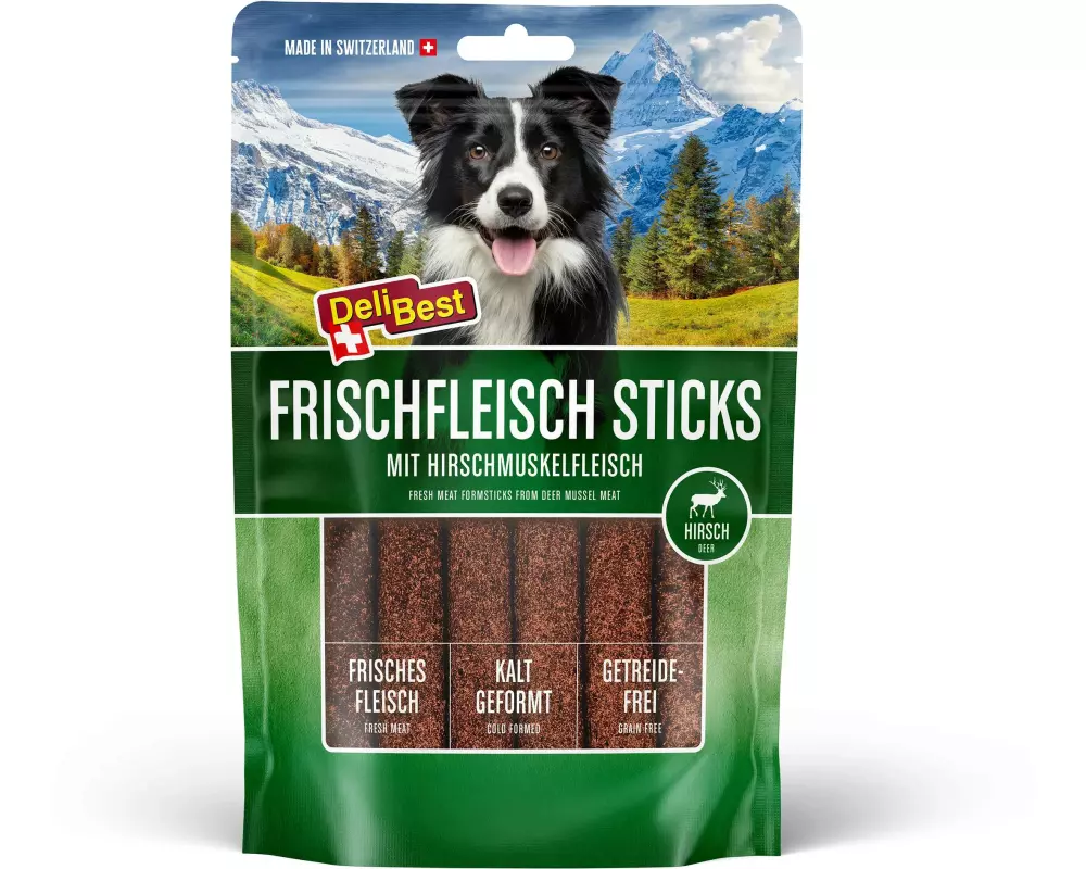 DeliBest Kaustange 10 cm Sticks Hirsch, 5 Stück