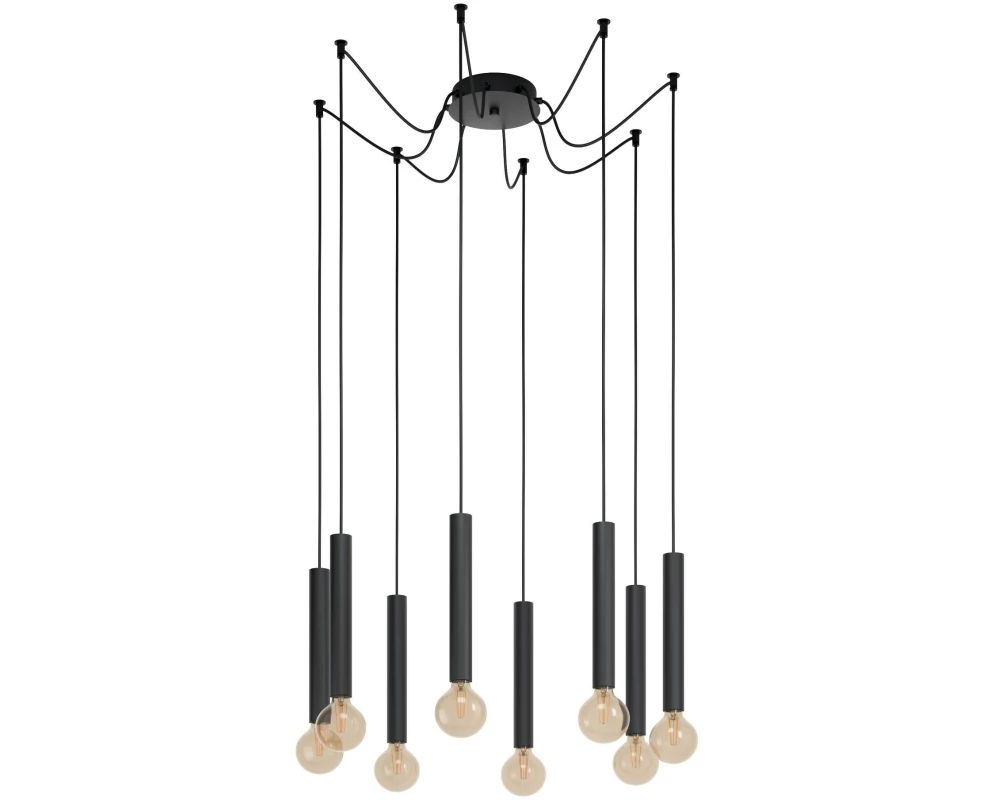 EGLO Leuchten Pendelleuchte CORTENOVA 8x E27, Schwarz