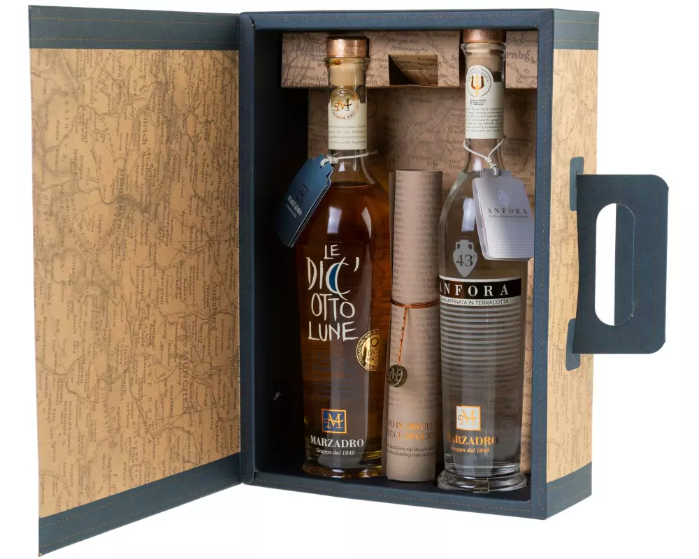 Marzadro Geschenkset Grappa Confezione Viaggio Nr.4 0.85 l