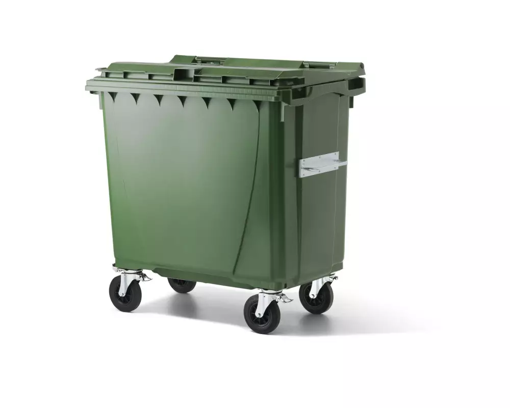 Verwo Kunststoffcontainer mit Deckel 770 l, Grün