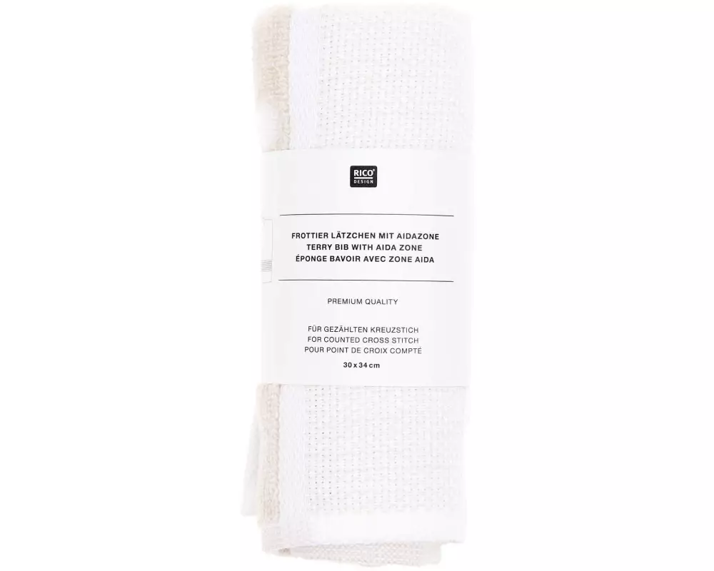 Rico Design Lätzchen Weiss, 30 x 34 cm