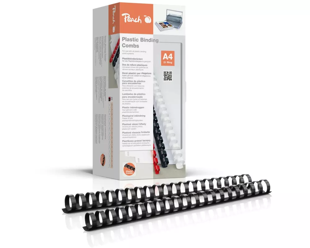 Peach Binderücken 22 mm Schwarz, 50 Stück