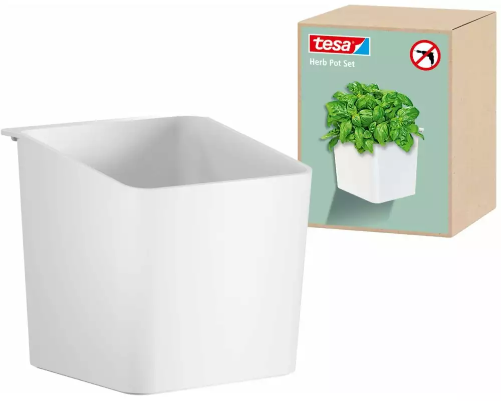 tesa Kräutertopf Set Grau