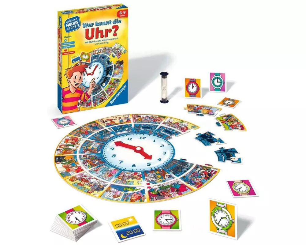 Ravensburger Kinderspiel Wer kennt die Uhr? 6-9 Jahre