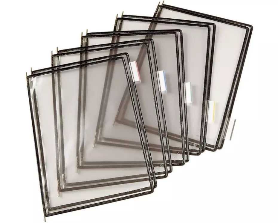 Tarifold Dokumentenhalter Sichttaschen T-Display Schwarz 10 Stück